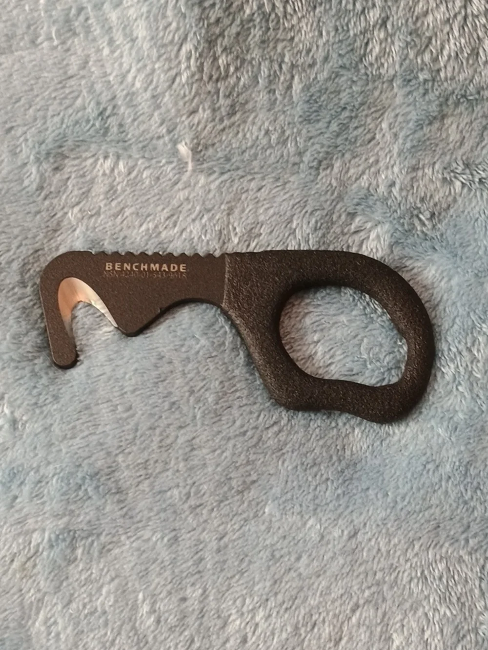 Bench Made Black Rescue Hook with Brown Nylon Pouch and Black Belt Loop